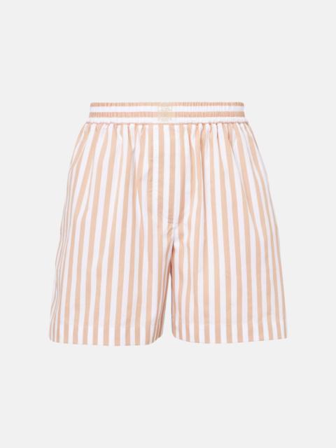 Brunello Cucinelli Striped cotton and silk Bermuda shorts