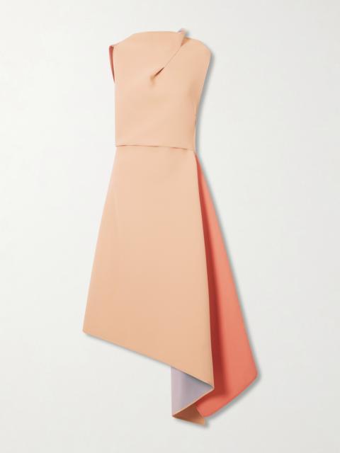 MATICEVSKI Lash Cape-effect Two-tone Faille Midi Dress