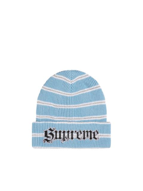 Supreme metallic-stripe beanie hat