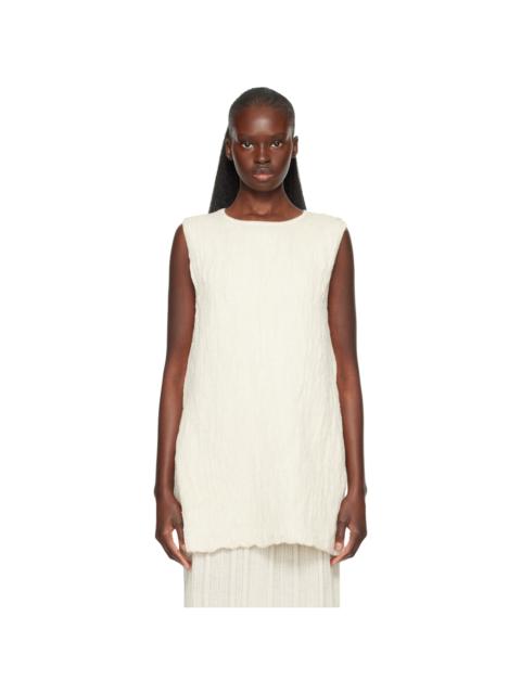 LAUREN MANOOGIAN Off-White Gauze Apron Shell Tank Top