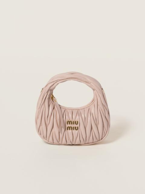 Miu Miu Wander matelassé nappa leather hobo mini-bag