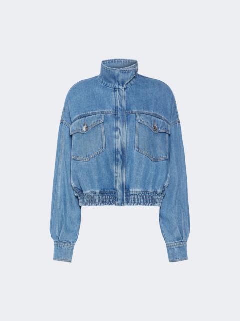 Sportmax BUSSOLA Oversized indigo denim bomber jacket - MIDNIGHTBLUE