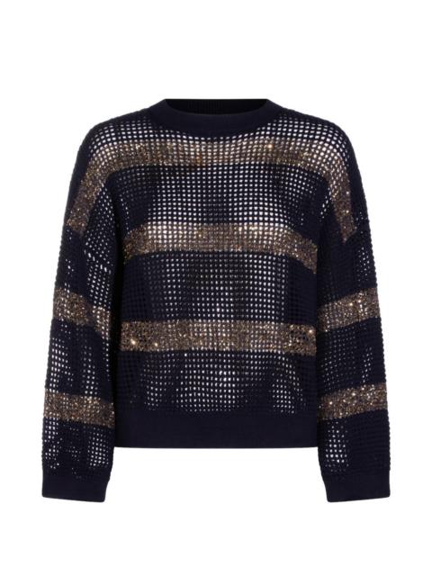 Brunello Cucinelli sequin-embellished open-knit sweater