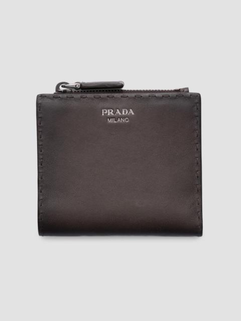 Prada Men's Small Leather Wallet - Brown