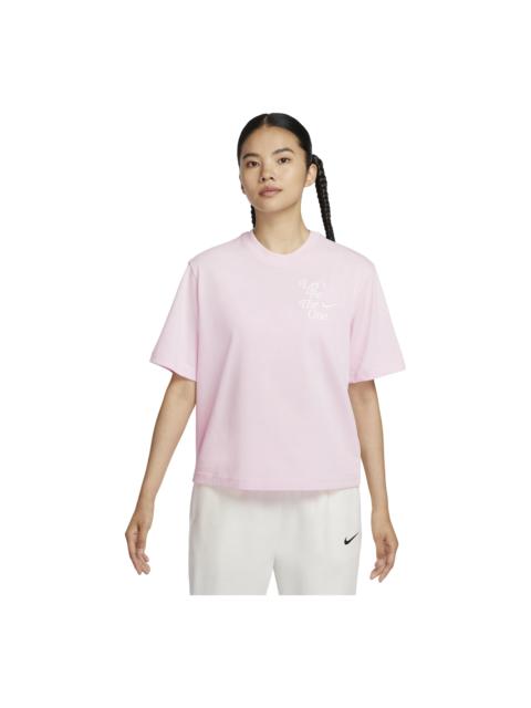 Nike (WMNS) Nike Sportswear Boxy T-Shirt Asia Sizing 'Pink' HM4581-663