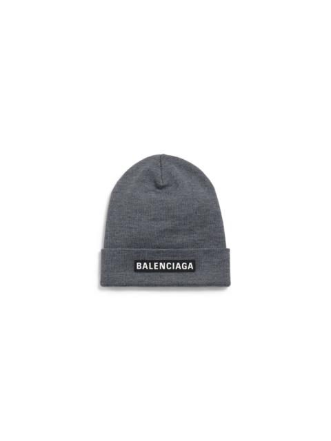 BALENCIAGA Men's Patch Beanie in Grey