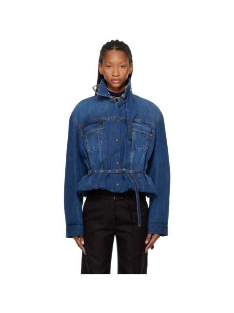 Dries Van Noten Blue High Collar Denim Jacket
