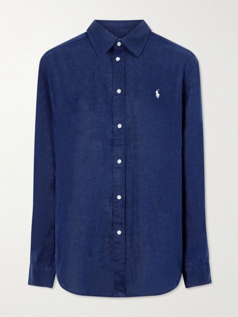 Polo Ralph Lauren Embroidered linen shirt Navy