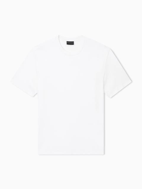 EMPORIO ARMANI JERSEY T-SHIRT WITH MATCHING INTARSIA LOGO