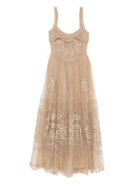 ELIE SAAB embroidered organza long dress