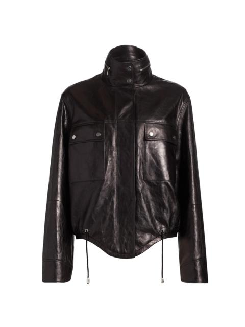 MICHAEL KORS COLLECTION Women's Bomber Leather Jacket - Black