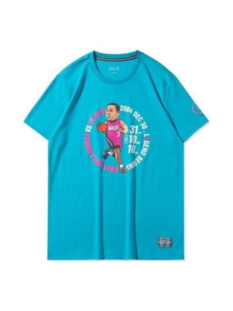 Li-Ning Way Of Wade Cartoon Graphic T-shirt 'Blue' AHSQ475-4