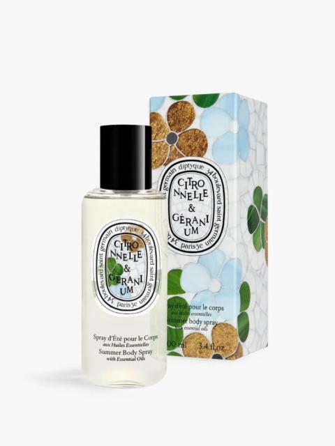 Diptyque Lemongrass & Geranium - Summer body spray with essential oils