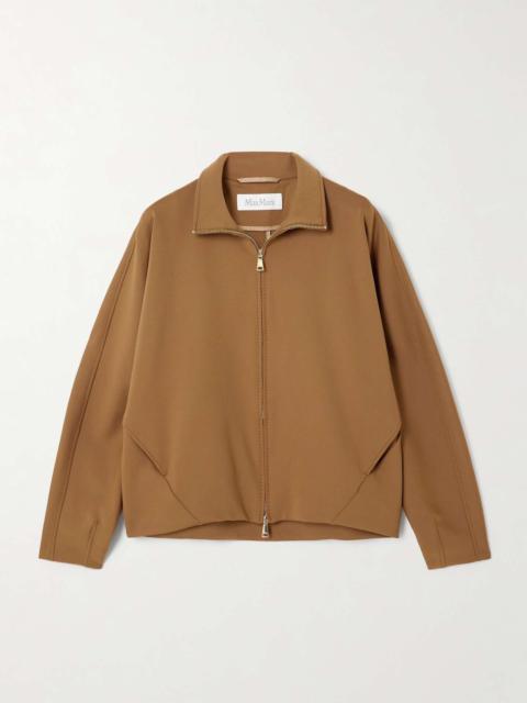 Max Mara Jersey bomber jacket Dark brown