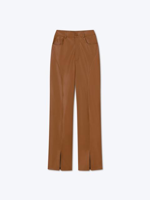 Nanushka BASHA - OKOBOR™ alt-leather split hem trousers - Tobacco