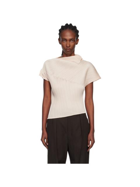 Pleats Please Issey Miyake Beige Leap Top
