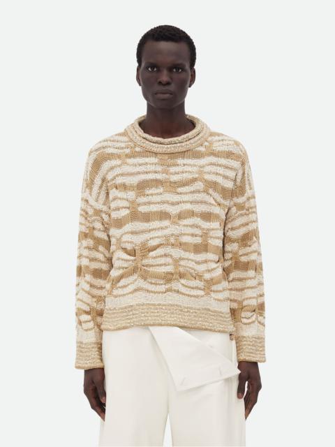 Distorted Stripe Cotton Jumper