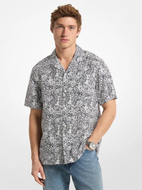 MICHAEL KORS Floral Print Linen Shirt