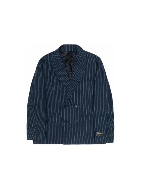 Stüssy Stussy Wrinkled Stripe Double-Breasted Blazer Navy
