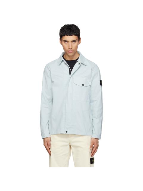 Stone Island Blue 1200001 Organic Cotton Stretch 'Old' Effect Jacket