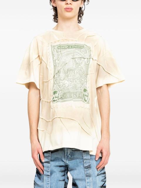 WHO DECIDES WAR stamp-print T-shirt