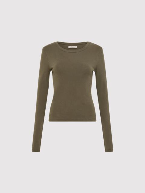 ST. AGNI Organic Cotton Long Sleeve Top - Kelp