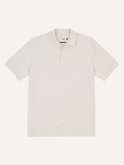 Drake's Ecru Piqué Cotton Polo Shirt