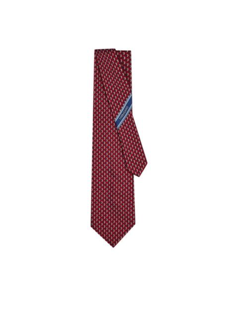 FERRAGAMO gancini-pattern silk tie