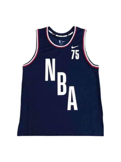 Nike Men's Nike NBA 75 Anniversary Basketball Training Sports Vest Jersey Blue DB8412-419