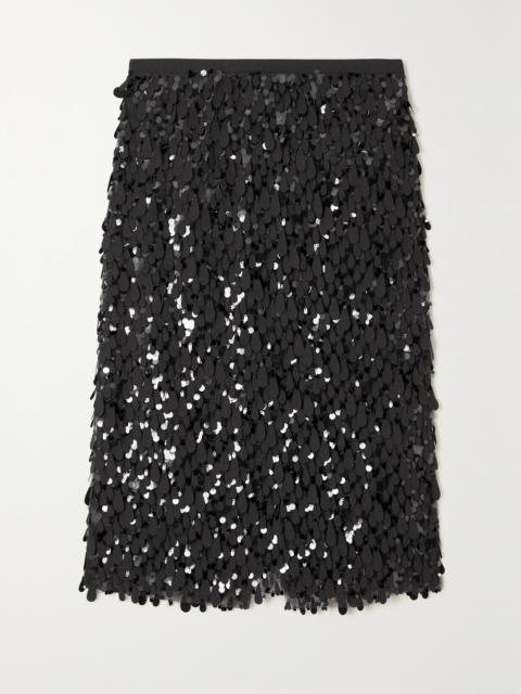 Brunello Cucinelli Embellished Wool-blend Midi Skirt