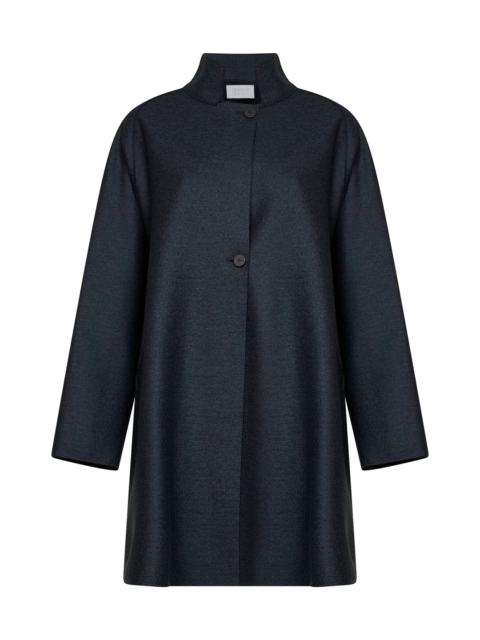 Harris Wharf London Dark blue felted wool raglan cape