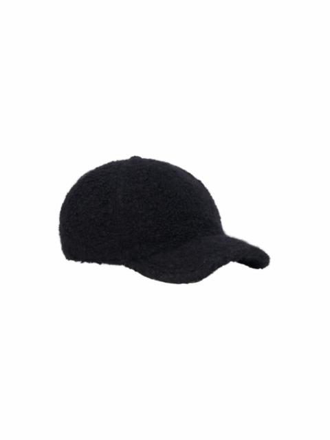 GABRIELA HEARST Russ Baseball Hat in Black Cashmere Boucle