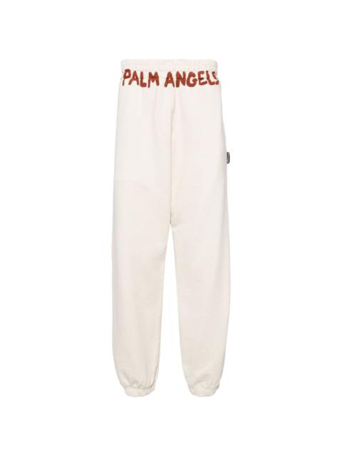 Palm Angels logo-print cotton track pants