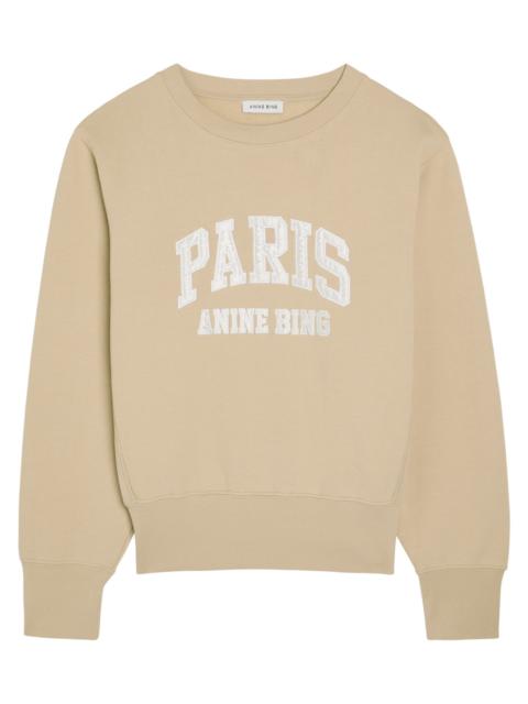 ANINE BING Anine Bing Harry Shrunken Logo-appliquéd Cotton Sweatshirt