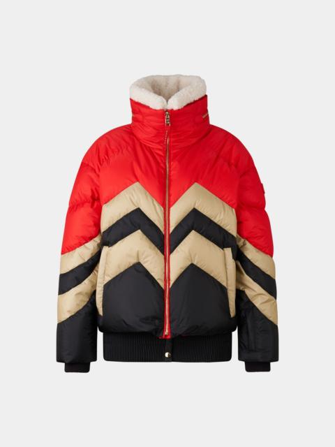 BOGNER Valea down ski jacket in Red/beige/black