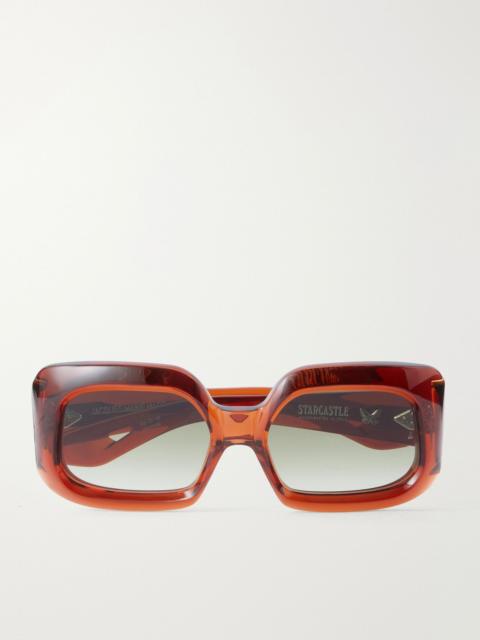 JACQUES MARIE MAGE Starcastle square-frame acetate sunglasses Brown