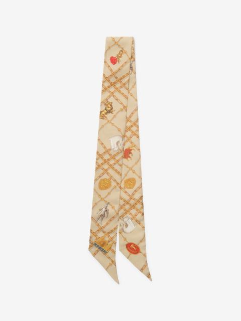 Burberry Skinny Check Charm Silk Scarf
