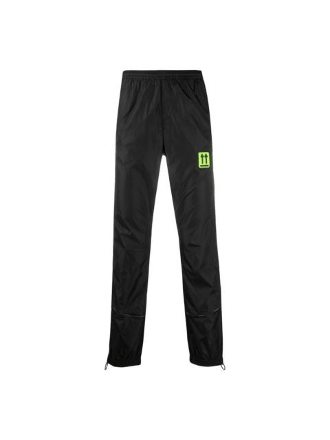 Off-White Men's Off-White SS22 Solid Color Label Elastic Waistband Sports Pants/Trousers/Joggers Version Black