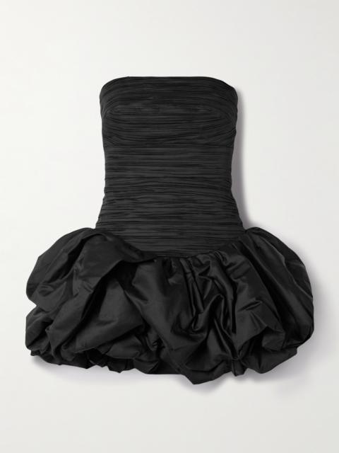 Aje. Violette Strapless Ruched Cotton Mini Dress