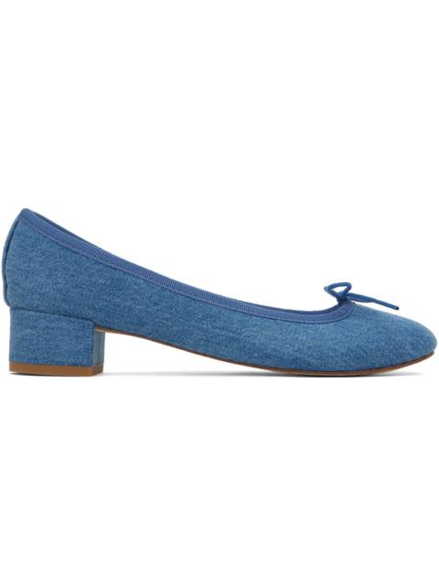 Repetto Blue Camille Denim Ballerina Heels