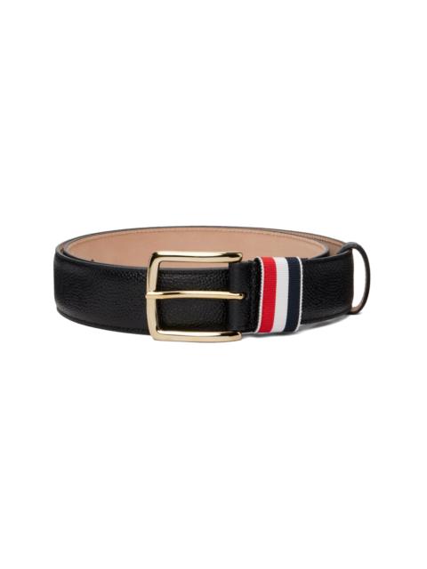 Thom Browne Black Pebble Grain RWB Loop Belt