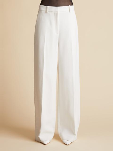 KHAITE The Bacall Pant in Chalk