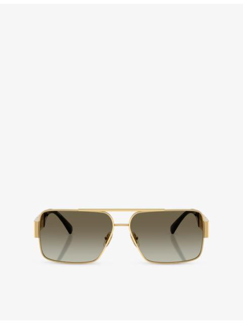 VERSACE VE2290 Square-Frame Metal Sunglasses