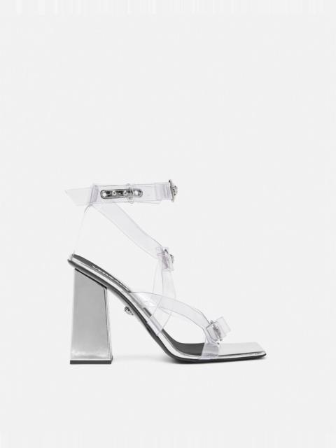 Gianni Ribbon Transparent Cage Sandals 105 mm