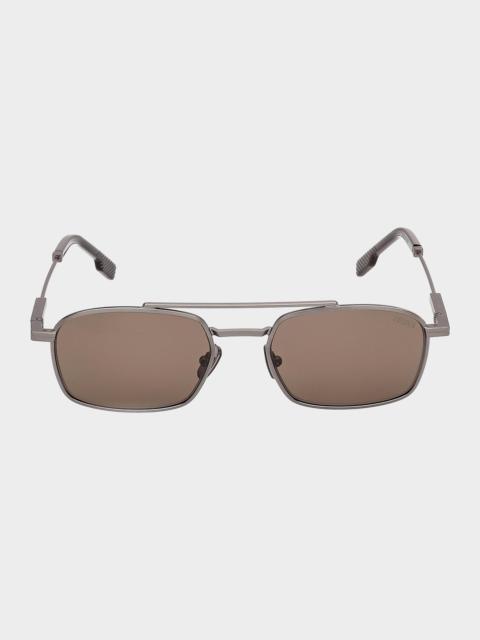 ZEGNA Men's Metal Aviator Sunglasses