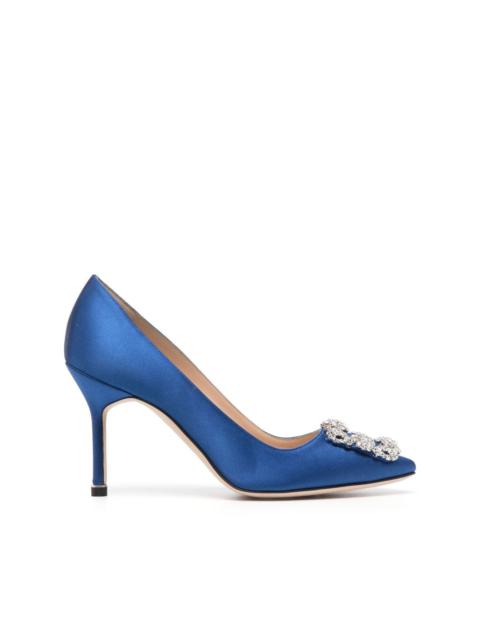 Manolo Blahnik Hangisi 105mm embellished satin pumps
