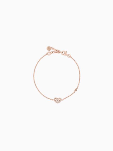 EMPORIO ARMANI ROSE GOLD-TONE STERLING SILVER HEART BRACELET