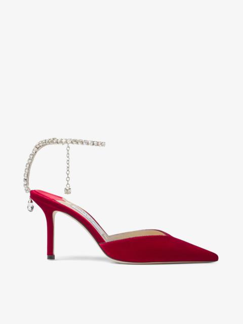 Saeda 85
Red Velvet Pumps with Crystal Embellishment