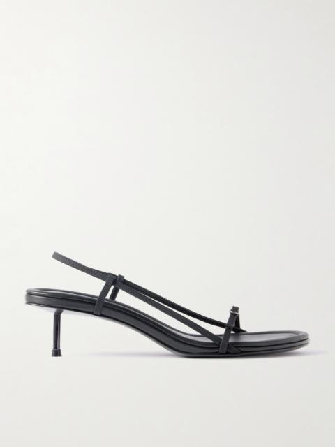 ST. AGNI Petite Belt Recycled-twill And Leather Slingback Sandals