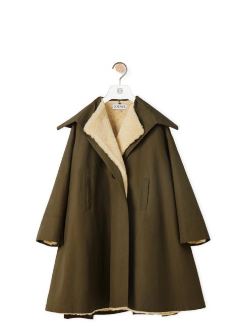 Loewe Double layer coat in shearling and cotton